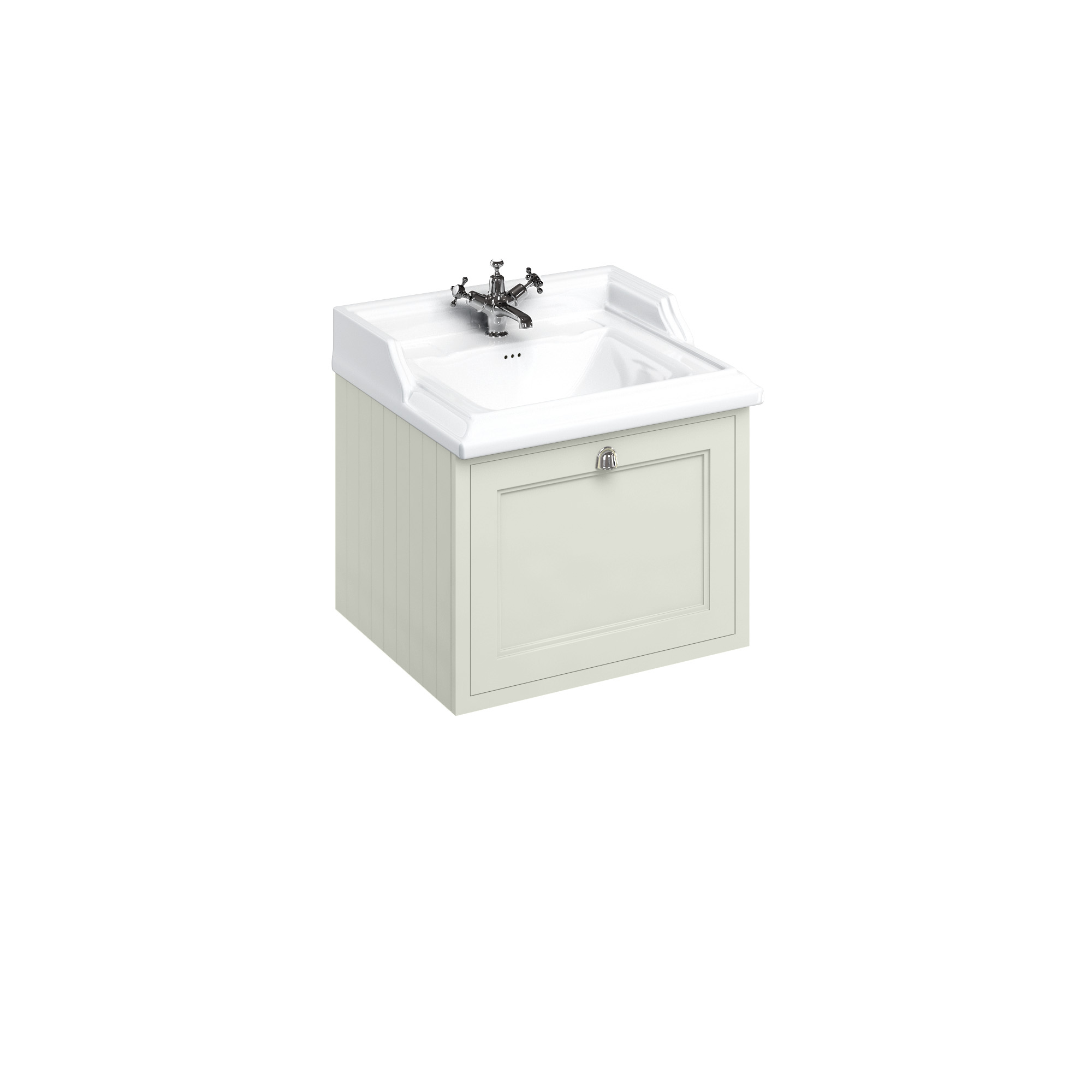 Wall Hung 65 Vanity Unit single drawer - Sand and Classic basin 1 tap hole